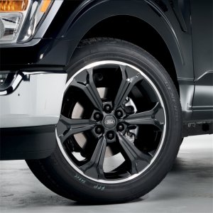 Ford F-150 Wheel Kit - Ford Racing - Gloss Black Finish, 22 in. x 9.5 in., Offset 44mm - Black w/Machined Face - `15-`23